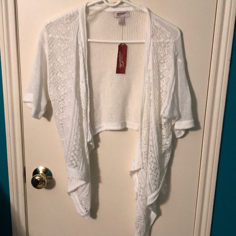 NWT Arizona Jean Company white lace cardigan